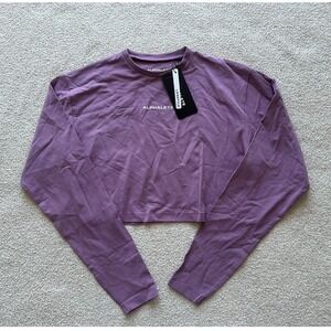 NWT Womens Alphalete Lifestyle Fit Cropped Long Sleeve Shirt size XS in Purple